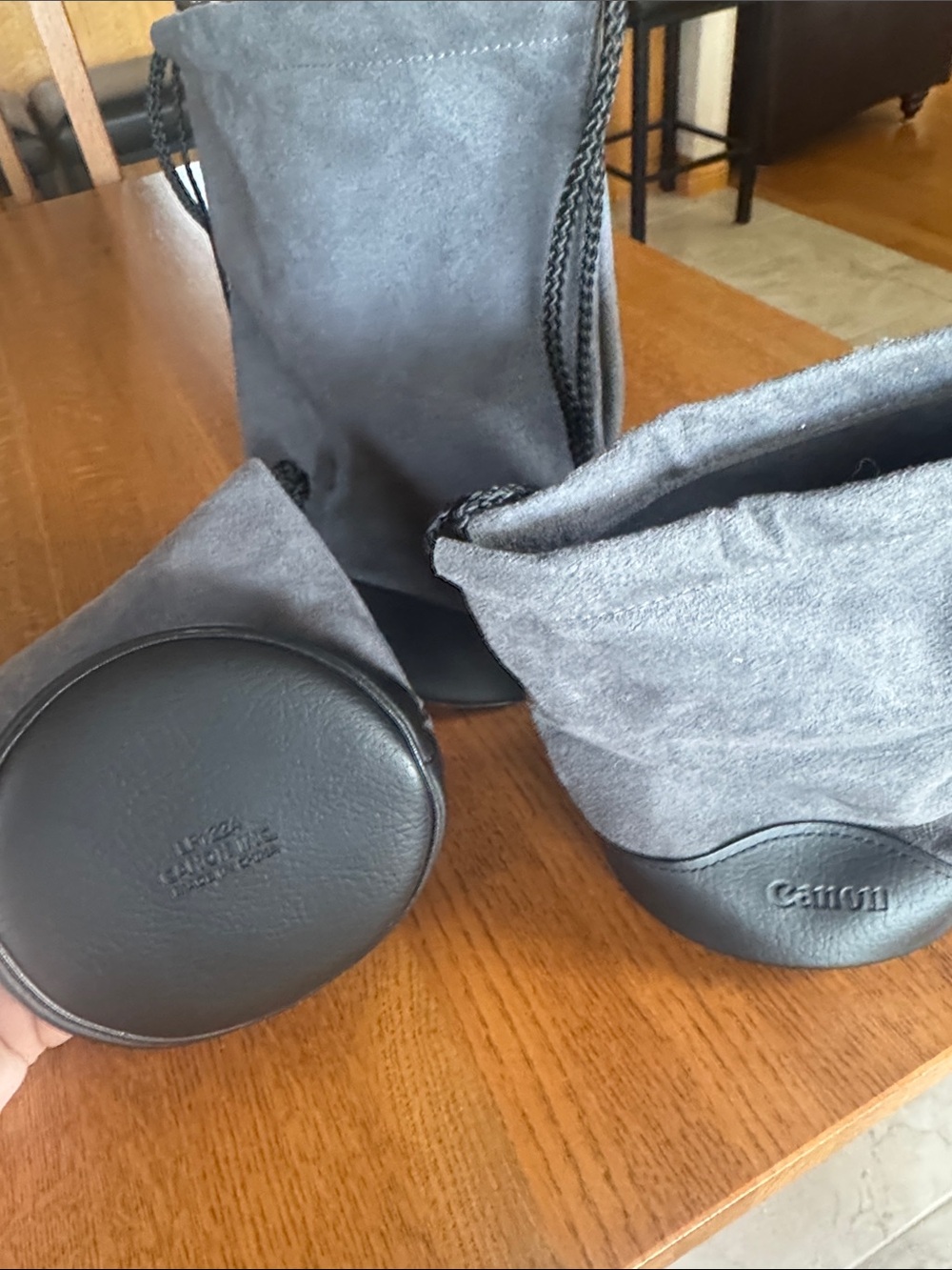 Canon Gray and Black Lens Pouches Set